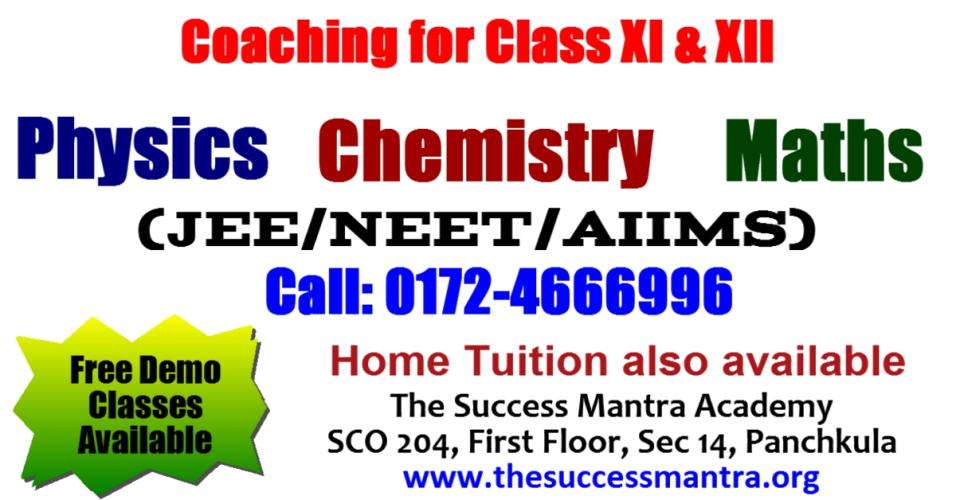 The Success Mantra | NEET , Class 11, 12 Med/Non Med, Sainik School Coaching institute in Panchkula